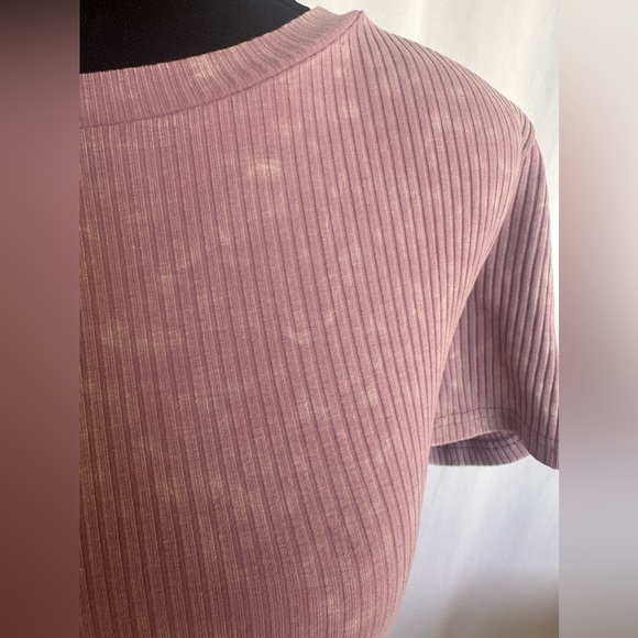 FRECKLED POPPY Purple Ribbed Mineral Wash Short Sleev Tee Dress - Medium - Picture 5 of 9